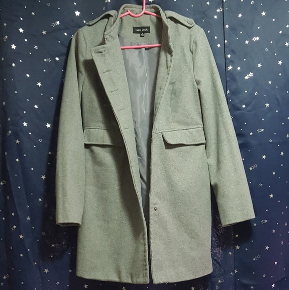 New Look Jackets & Blazers - DARK GRAY TRENCH COAT, LINED +2 FUNCTIONAL POCKETS